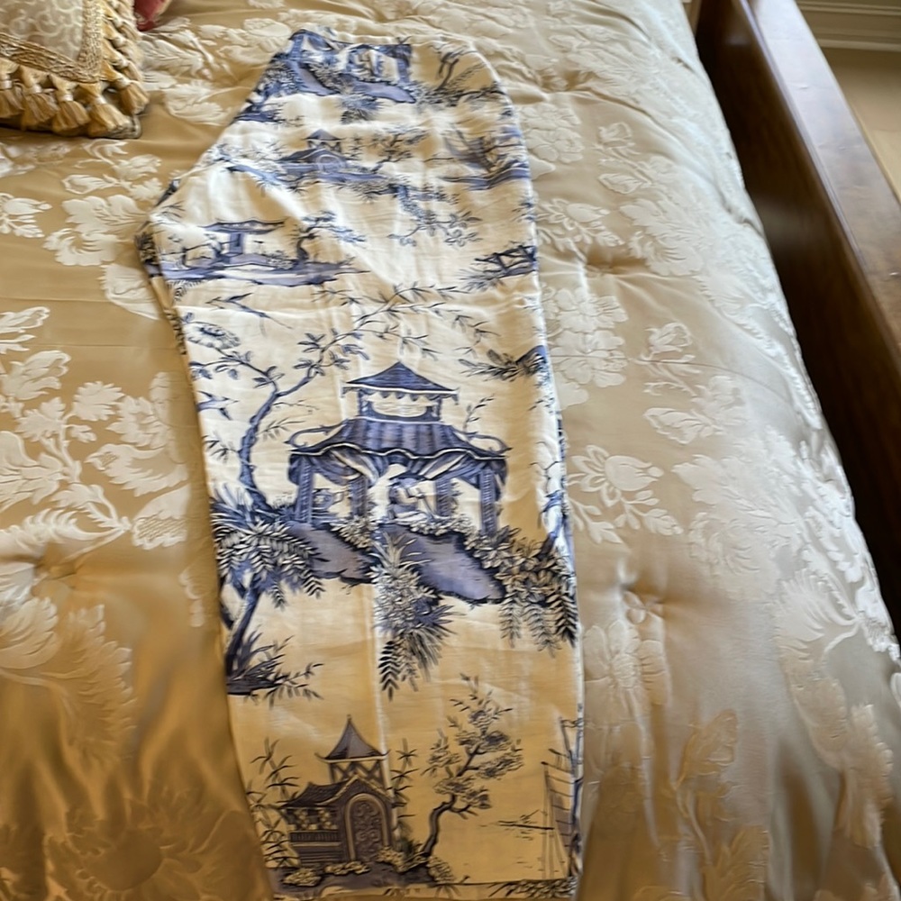 linen print pants
